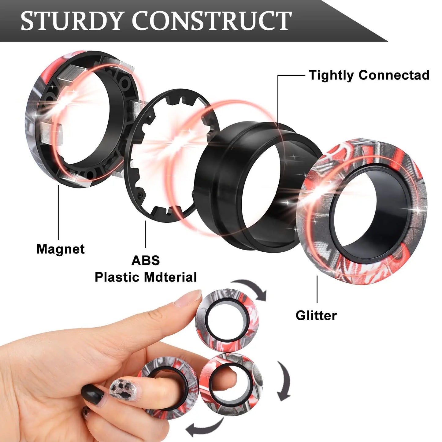 Magical Stress Relieving  Fidget Magnetic Rings