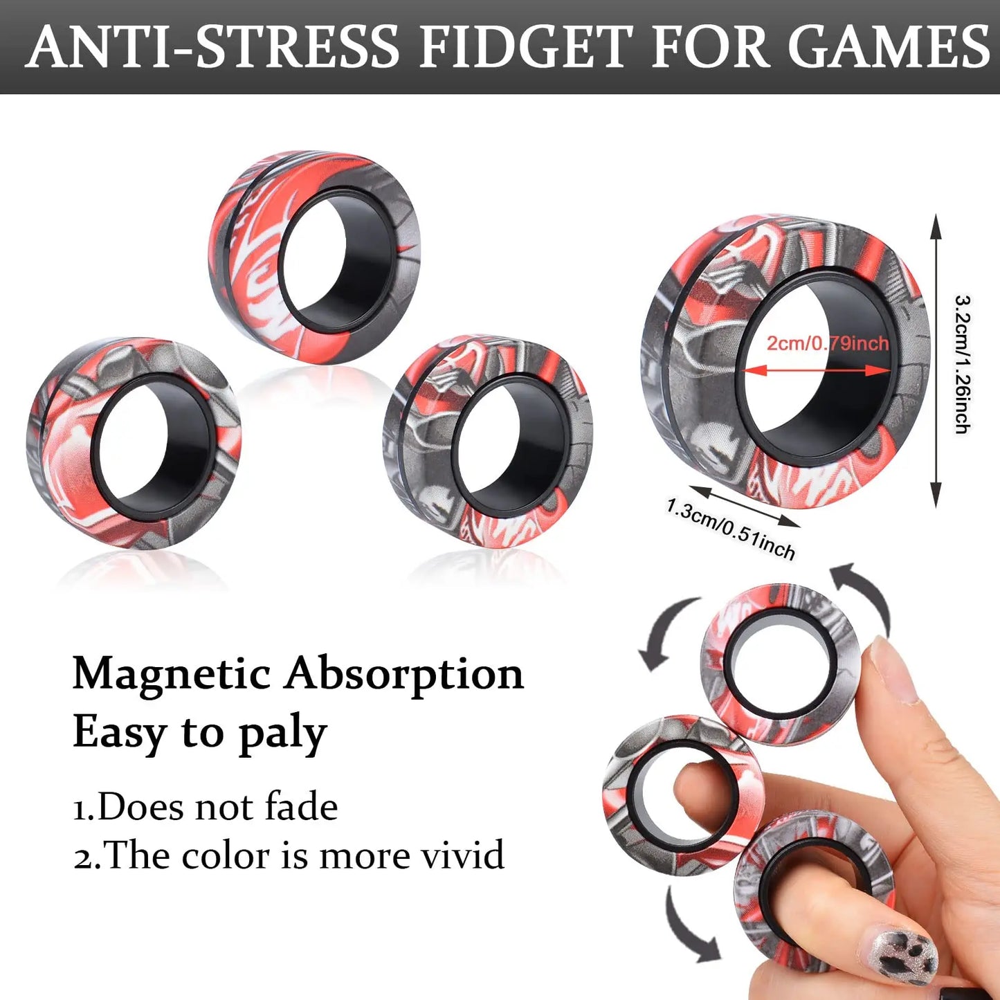 Magical Stress Relieving  Fidget Magnetic Rings